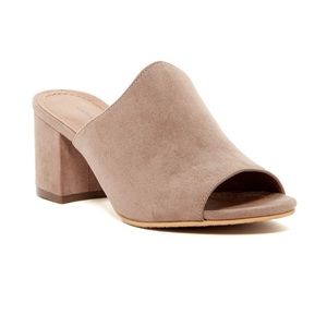14th & Union Haayzel Taupe Faux Suede Mule Block Heel 11 NWOT/NWOB
